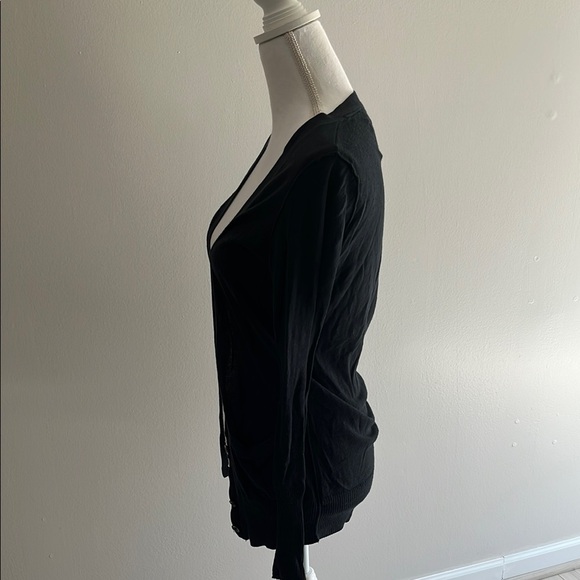 Black Button-Up Cardigan - Picture 2 of 8